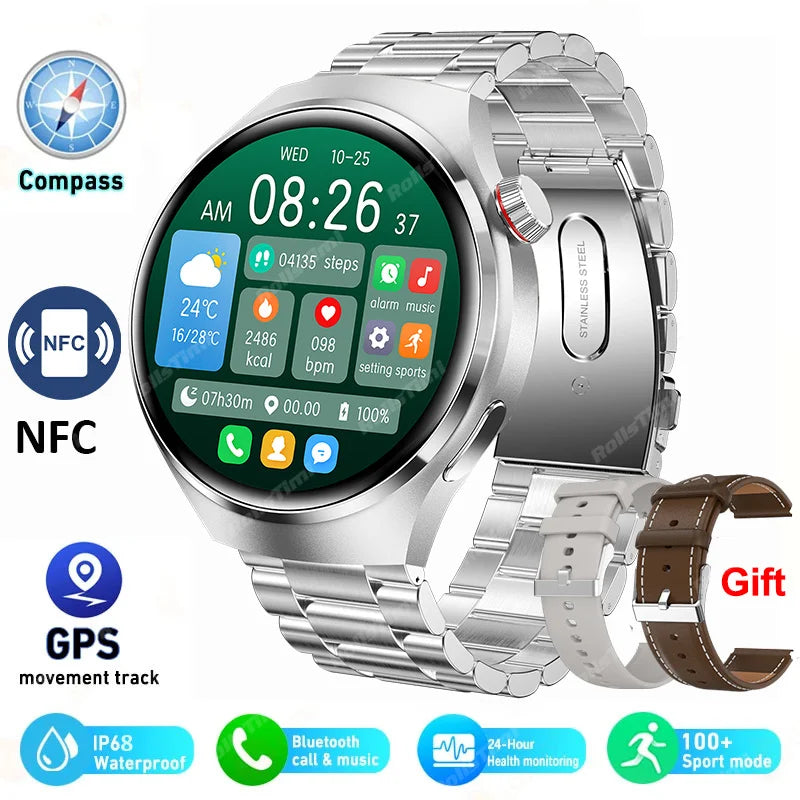 2024 New Smart Watch Heart rate Health Monitor Bluetooth Call NFC GPS Tracker IP68 Waterproof  SmartWatch Men For HUAWEI GT4 Pro