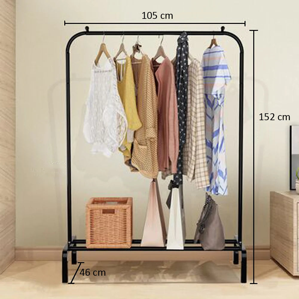 T-lovendo coat rack donkey clothing resistant, stable and narrow. Without wheels, with a shoe rack. Hang clothes