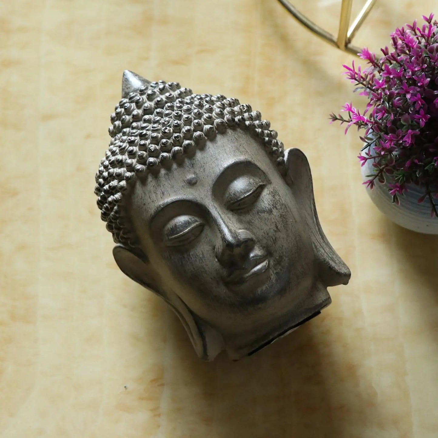 Buddha Head Statue  Figurine Fengshui Home Desktop Decorative Ornament