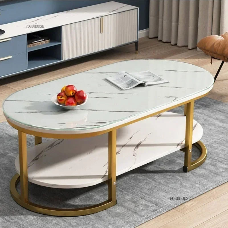 Modern Design Coffee Table Minimalist Storage Oval Living Room Table Balcony Nordic Coffee Tables Luxury Home Decoration g