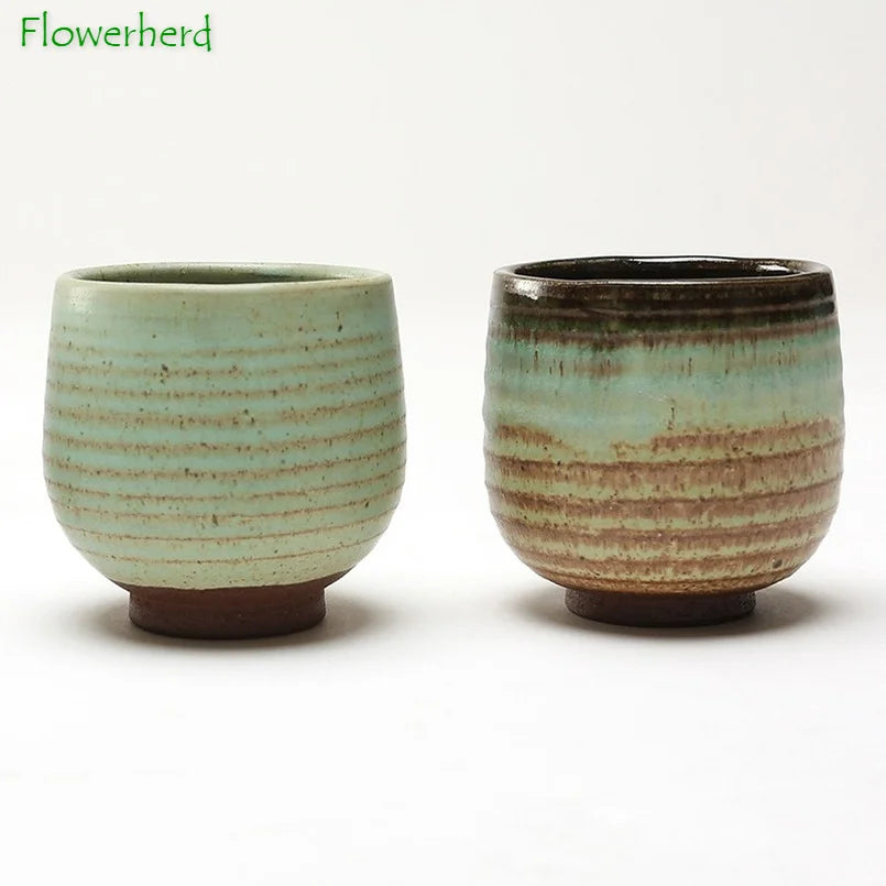 Quaint and Simple Ceramic Coffee Tea Cup Teaware Kung Fu Teacups Handmade Coarse Pottery Matcha Cups Tea Bowls Tea Ceremony