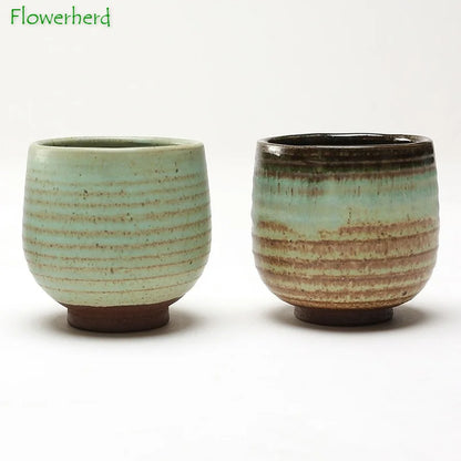 Quaint and Simple Ceramic Coffee Tea Cup Teaware Kung Fu Teacups Handmade Coarse Pottery Matcha Cups Tea Bowls Tea Ceremony