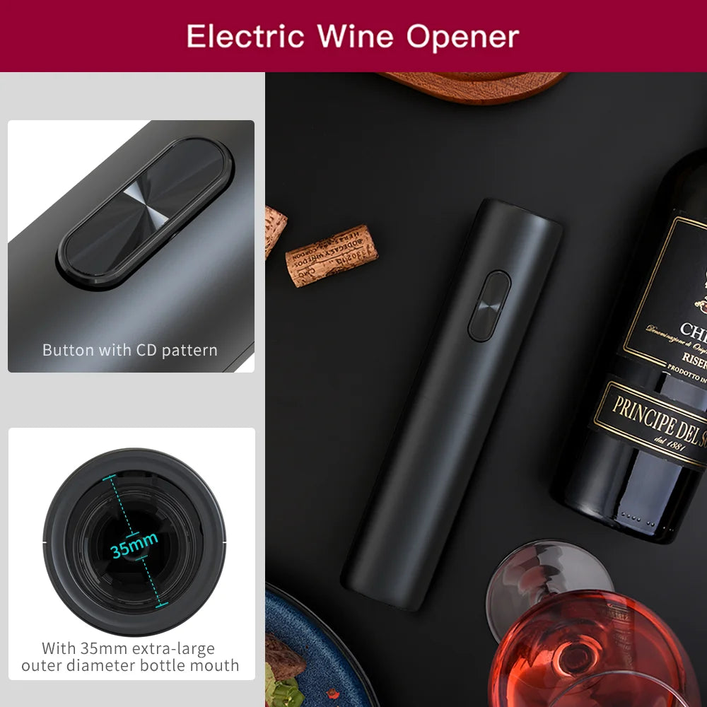 1Set Electric Wine Opener Automatic Corkscrew AA Battery Wine Bottle Opener With Foil Cutter For Kitchen Bar Home Party Wine Lov