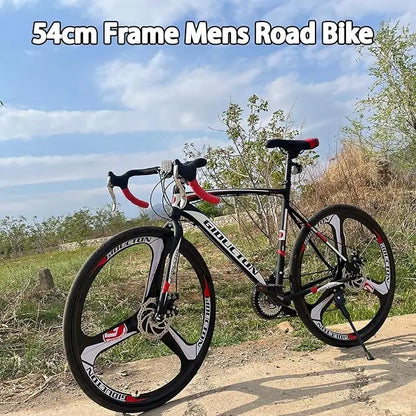 2024 Hot Road Bike 21 Speed Bicycle with Disc Brake 700C Wheels Road Bikes for Men or Women 49cm/54cm Frame for Adult Cycling Bicycle