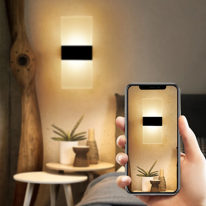 USB Recharge Wall Lamp Touch Motion Sensor Switch Indoor Acrylic Night Lights Bedroom Bedside Wall Sconce Nordic LED Wall Light