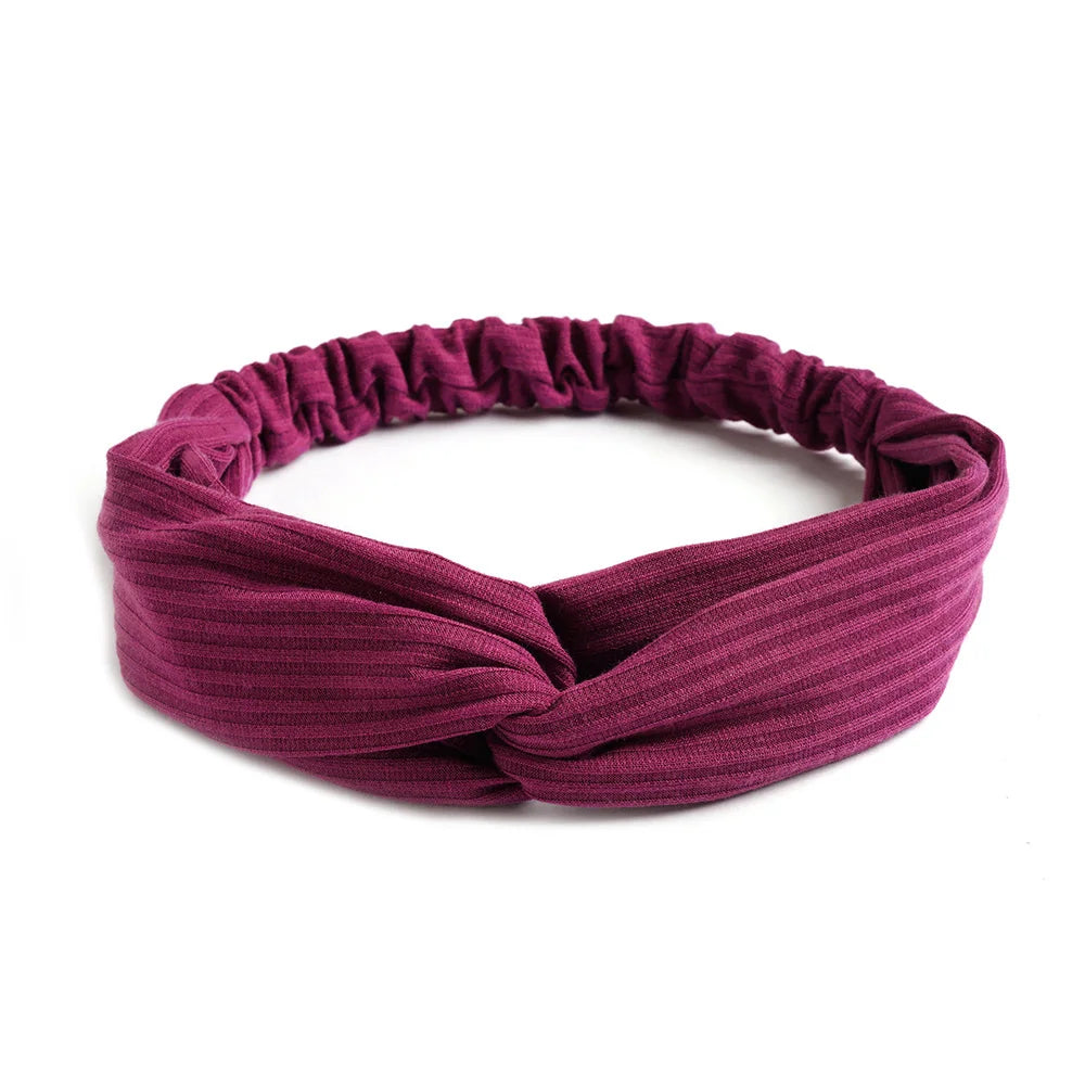 Women Headband Cross Top Knot Elastic Hair Bands Soft Solid Color Girls Hairband Hair Accessories Twisted Knotted Headwrap