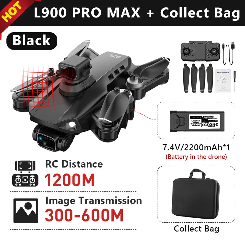 LYZRC L900 PRO MAX Drone 4K Professional HD Dual Camera GPS Dron Brushless Motor FPV Quadcopter L900 PRO SE Fodable Helicopters