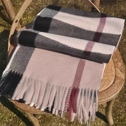 2024 Pamwallymensa Women's Scarf Winter Luxury Brand Tippet Scarves for Ladies Plaid Shawls Warm British Style Thicken Man