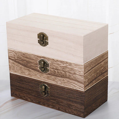 Storage Box Retro Jewelry Box Desktop Natural Wood Clamshell Storage Hand Decoration Wooden Box Postcard Tea Boxes