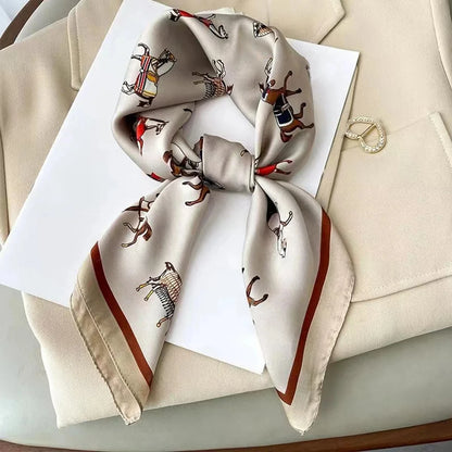 Fashion Luxury Brand 70cm Silk Square Scarf Women Satin Neck Tie Female Hair Bandana Headkerchief Shawl Wrap Hijab Echarpe