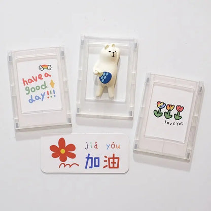 3-inch minimalist Polaroid photo frame with magnetic transparent acrylic photo card display, suitable for desktop display