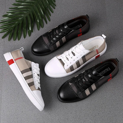 2022 New Fashion Mens Breathable Skateboard Shoes Men Fashion Sneakers High Quality Trainers Shoes Casual Genuine Leather Shoes