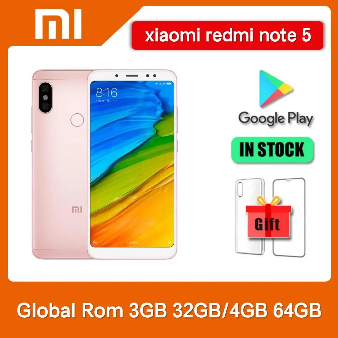 Original Xiaomi Redmi Note 5 3GB+32GB 4GB+64GB Dual SIM 5.99'' 4G CellPhone 12MP+5MP+13MP Snapdragon 636 Octa-Core Mobile Phone