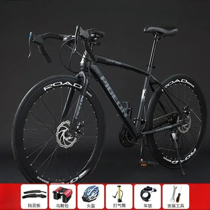 27-speed curved road bicycle high carbon steel frame Road Racing Bike 700C variable speed shock absorption City bike aldult