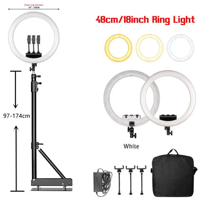 SH 45cm 18 inch Ring Light With Tripod Stand Usb Charge Selfie Led Lamp Dimmable Photography Light For Photo Photography Studio