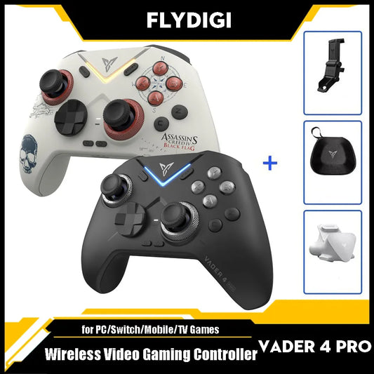 Flydigi Vader 4 Pro Bluetooth Wireless Athletic Handle Gamepads Video Gaming Controller with Hall Rocker for Xbox/PC/Steam Games