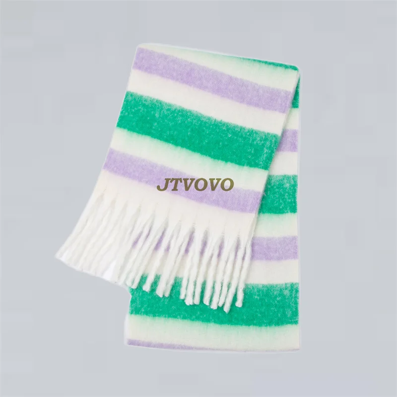 Fashion New Korea Styles Cashmere Scarf Winter Women Warm Thick Shawl Wraps Female Pashmina Long Tassel Foulard Blanket