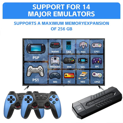 X2 128G Game 4K Game Stick 3D HD Retro Video Game Console Wireless Controller TV 40 Emulator For PS1/N64/DC Gift GD10 Pro