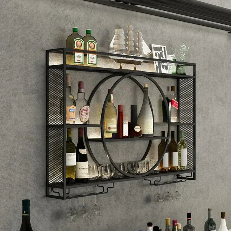 Wine Bar Holder Adapt Single Miniature Black Cup Glass Storage Wine Cabinet Decor Szafeczki Cabinet Wall Mount Wine Rack Bottle