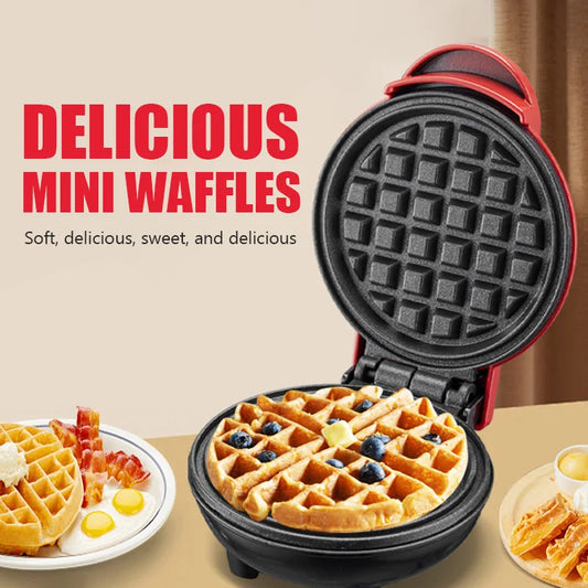 Electric Mini Waffle Maker Double-Sided Heating Home Breakfast Roaster Kitchen Small Dessert Cooking Machine