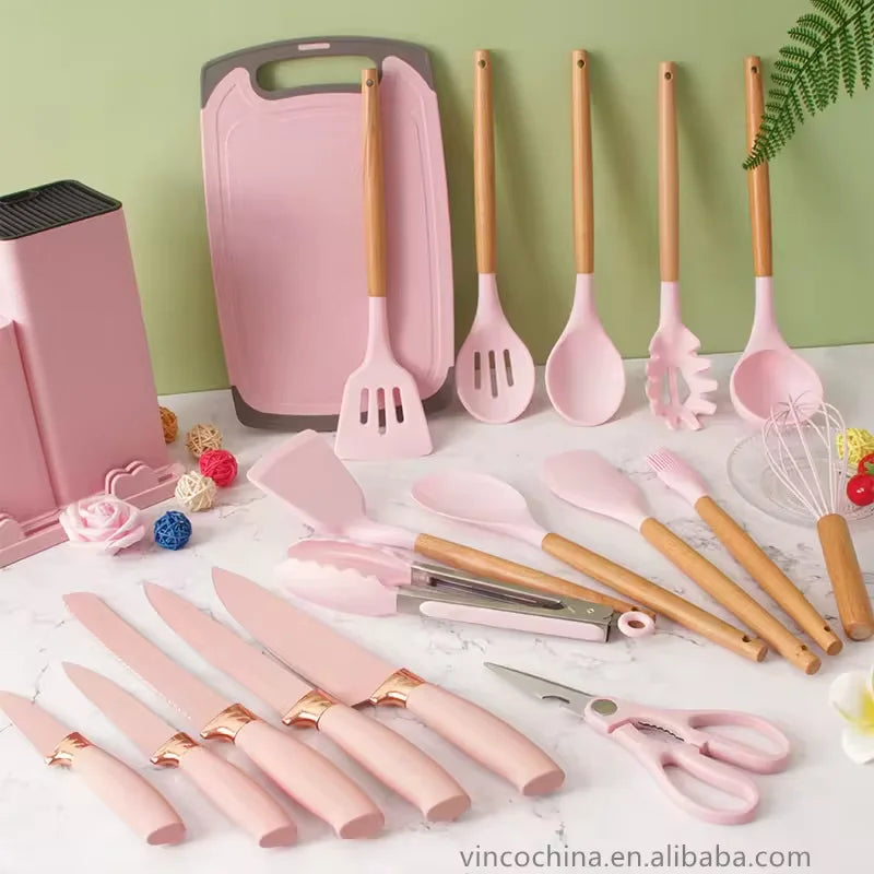 Silicone 19pcs Kitchen Utensil Sets Utensils Utensils Gadgets Stand Storage Organizer Holders