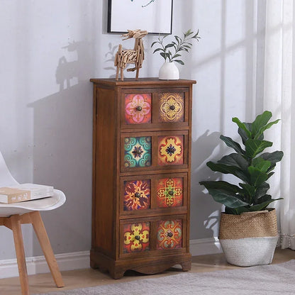 Multi-storey Locker Living Room Retro Storage Cabinet  American Bedside Table Bedroom Wide Cabinet Nightstand Home Furniture