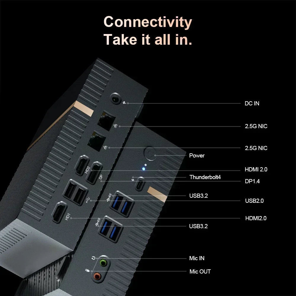 Chatreey IT12 Mini PC  Intel Core i7 1360P i9 13900H Gaming Desktop Computer 2x2.5G Ethernet PCIe 4.0 Wifi 6 Thunderbolt 4