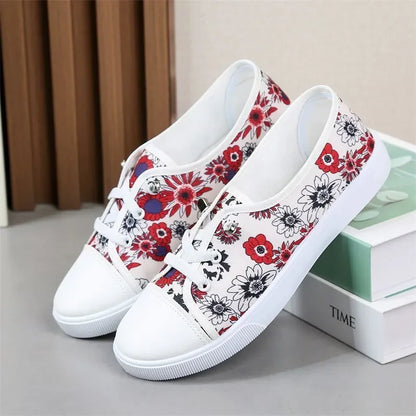 Lady Classic Round Toe White Canvas Shoes for Student School Women Cool Black Comfort Street Lace Up Shoes Zapatos De Mujer F921