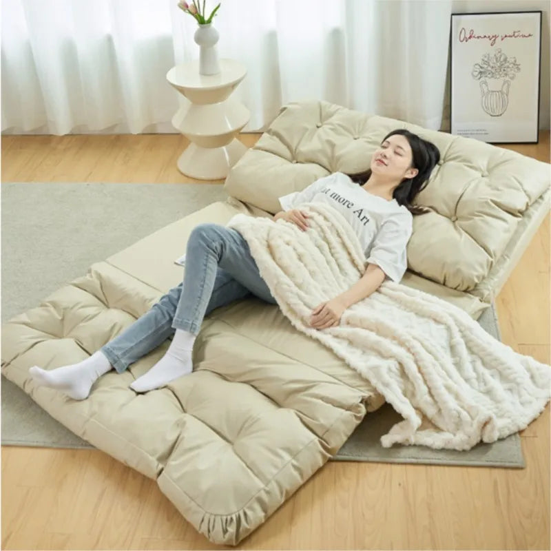 X&D Leisure Folding Lazy Sofa Bed Can Lie Sleep Double Adults Floor Backrest Foldable Exquisite Sofa Bedroom Tatami Floor Chair