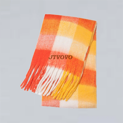 Fashion New Korea Styles Cashmere Scarf Winter Women Warm Thick Shawl Wraps Female Pashmina Long Tassel Foulard Blanket