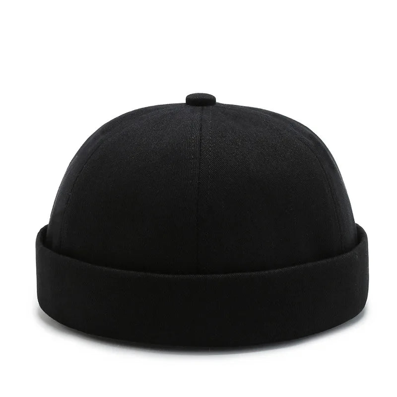 Vintage Men's Summer Cotton Brimless Skullies Cap Street Portable Docker Hats Multipurpose Beanie Hat Hip Hop Hats Japanese INS