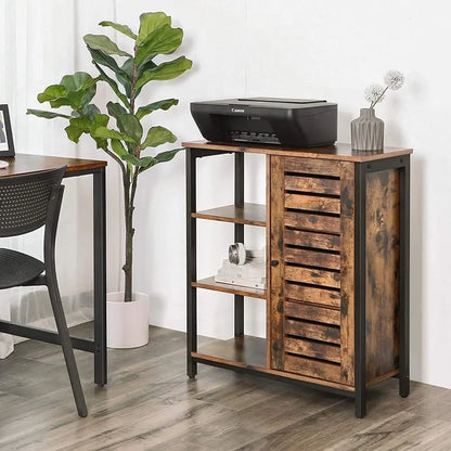 Rustic Brown Shelf Side Cabinet, Living Room with 3 Shelves, Living Room, Bedroom, Foyer, Kitchen, 70x30x81 cm