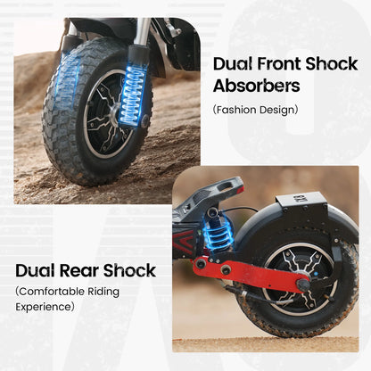 iScooter iX8 Electric Scooter 2400W 20Ah Scooter Dual Motor 12inch Anti-skid Off Road Pneumatic Tire 70km Range 60km/h eScooter