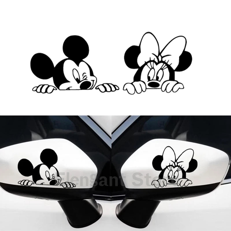 Cartoon Mickey Minnie Mouse Vinyl Wall Sticker Baby Room Home Decoration Car Laptop Cabinet Decals Mural DIY Stickers Decor