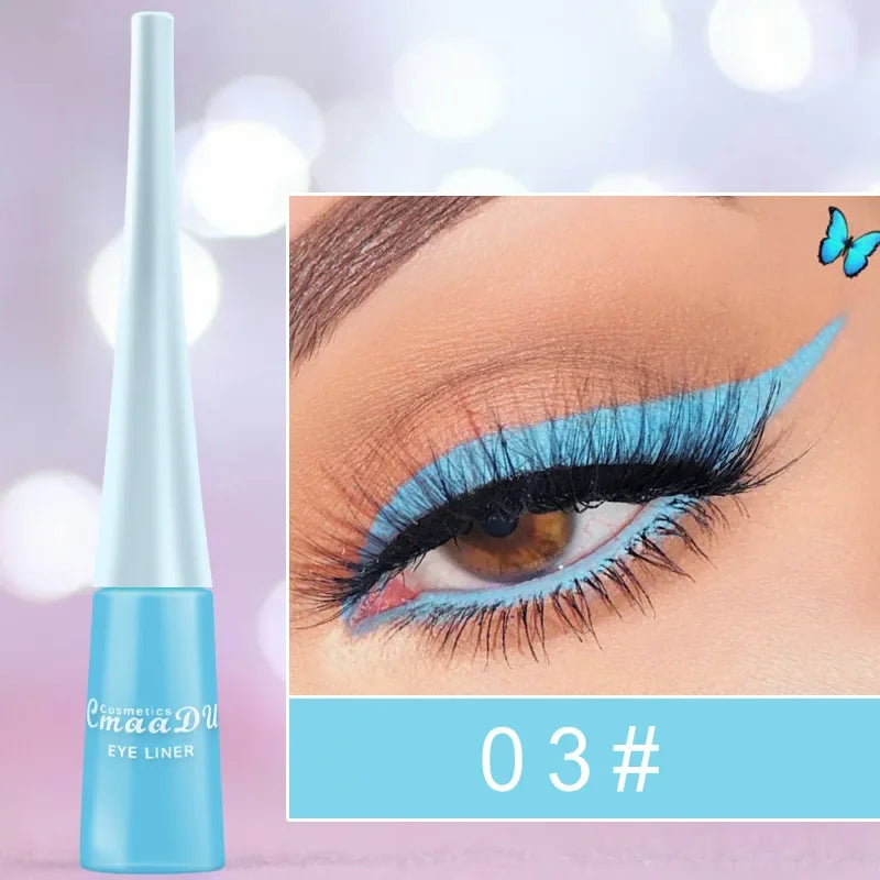 Colorful Sexy Eyeliner Liquid Blue Pencil Waterproof Easy To Wear Make Up Matte Eye Liner Red Green White Gold Brown Eyeliner