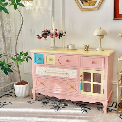 Design Colourful Bedroom Cabinet French Style Storage Creative Wood Bedroom Cabinet Minimalist Movei Para Casa Furniture