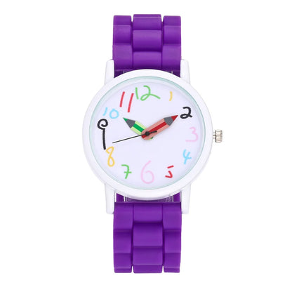 Women Watch Fashion Simple Pencil Design Digital Quartz Watches Casual Jelly Multicolour Silicone Ladies Clock Dress Wristwatch