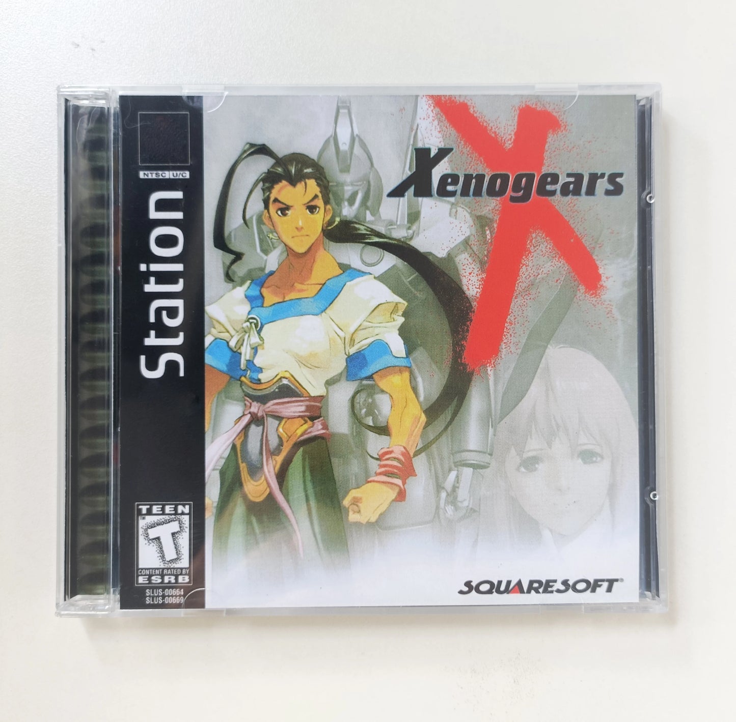 PS1 Xenogears With Manual Copy Disc Game Black Bottom Unlock Console Station 1 Retro Optical Driver Video Game Part