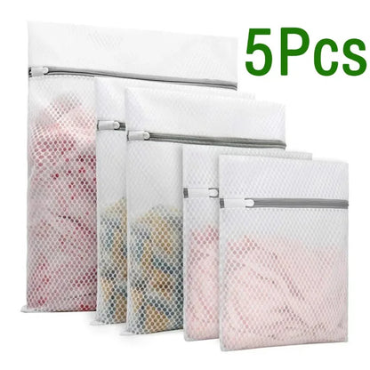 5Pcs Mesh Laundry Bags Durable Honeycomb Mesh Laundry Organizer Bags Reusable Washing Machines Bag