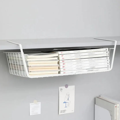 Multi Functional Perforated Kitchen Bathroom Storage Hanging Basket Storage Rack Iron Bottom Hanging Basket Hanging Wire Basket