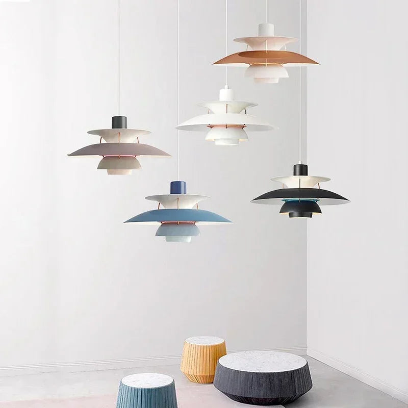 Nordic Chandelier PH5 Danish  Flying Saucer Design Bedroom Simple Modern Restaurant Bar Bedside Lamps Room Decor Pendant Light