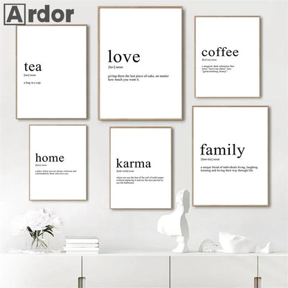 Home Mother Travel Love Family Definition Quotes Wall Art Canvas Painting Nordic Posters And Prints Pictures Living Room Decor