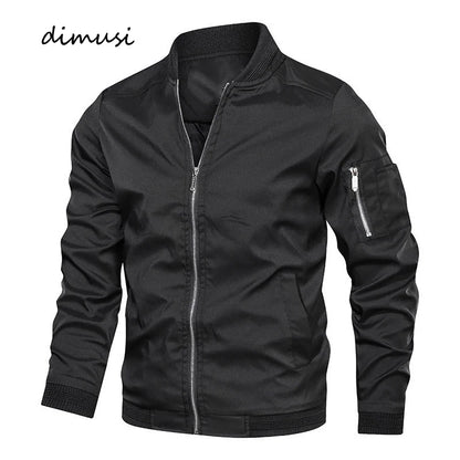 Spring Autumn Men's Bomber Jacket Casual Lightweight Jacket For Men Sports Windbreaker Zip Up Coat with Pockets Clothing