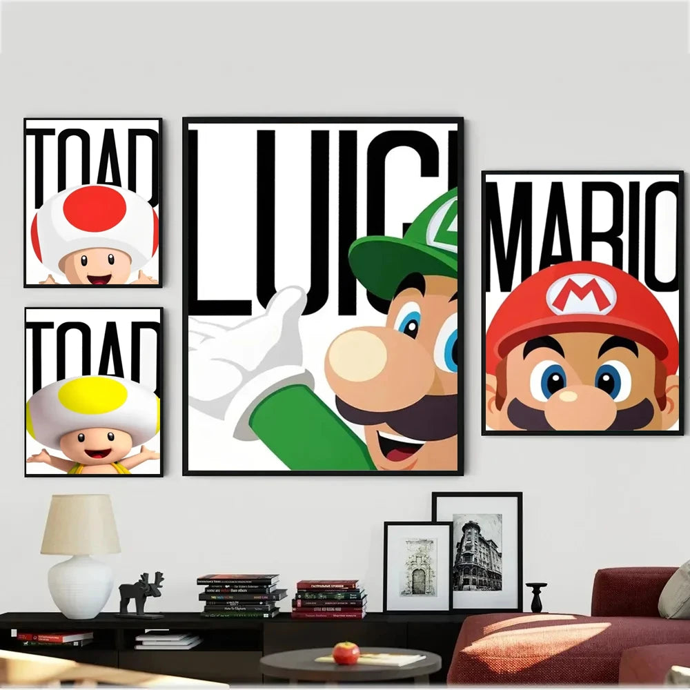 Classic Anime Movie Art Mario Poster Prints Playroom Canvas Paintings Wall Picture Living Room Kids Bedroom Home Decor Cuadros