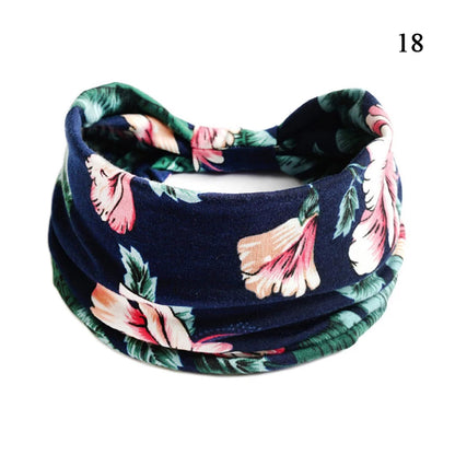 Boho Knot Turbans Yoga Elastic Head Wrap Women Headband Wide Hairbands Headwear Floral Bandanas Fashion Hair Band Accessories