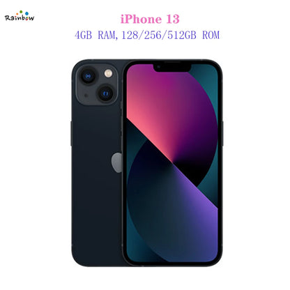 Original Apple iPhone 13 128GB/ 512GB 5G LTE Mobile Phone NFC Face ID  IOS A15 Bionic Hexa Core 6.1'' 12MP&12MP 3240mAh