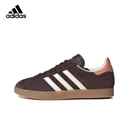 Adidas Gazelle Brown Men's and Women's Lightweight Non-slip Wear Comfort Retro Casual Versatile Fashionable Sports Board Shoes