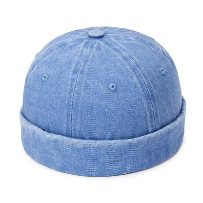 Vintage Men's Summer Cotton Brimless Skullies Cap Street Portable Docker Hats Multipurpose Beanie Hat Hip Hop Hats Japanese INS