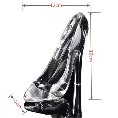 2024 Tiktalk Cinderella Crystal Shoes Kids Birthday Gift Home Decor High-Heeled Wedding Figurines Miniatures Ornament