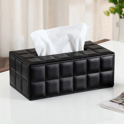 HOT SALES!! Faux Leather Rectangle Paper Holder Tissue Dispenser Storage Box Car Home Decor High uality Tissue Box Rectangle